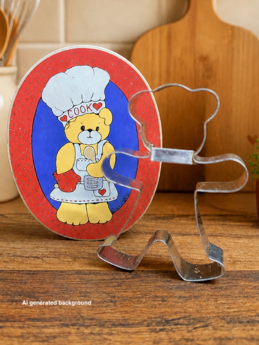 1984 ENESCO Lucy and Me Teddy Bear Cookie Cutter and Box
